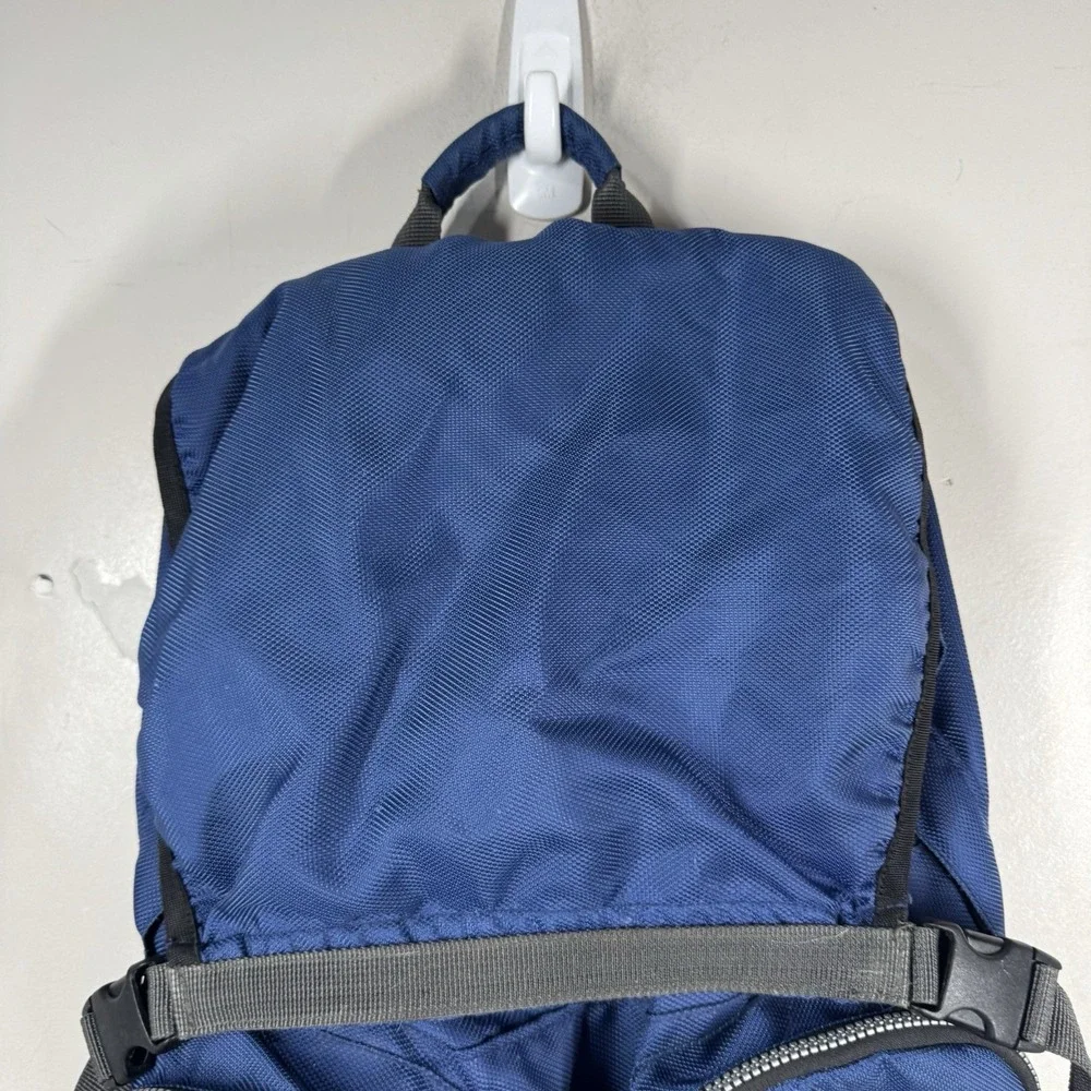 Eddie Bauer Vtg Y2K Blue Nylon Rucksack Camping Outdoor Hiking Backpack 17